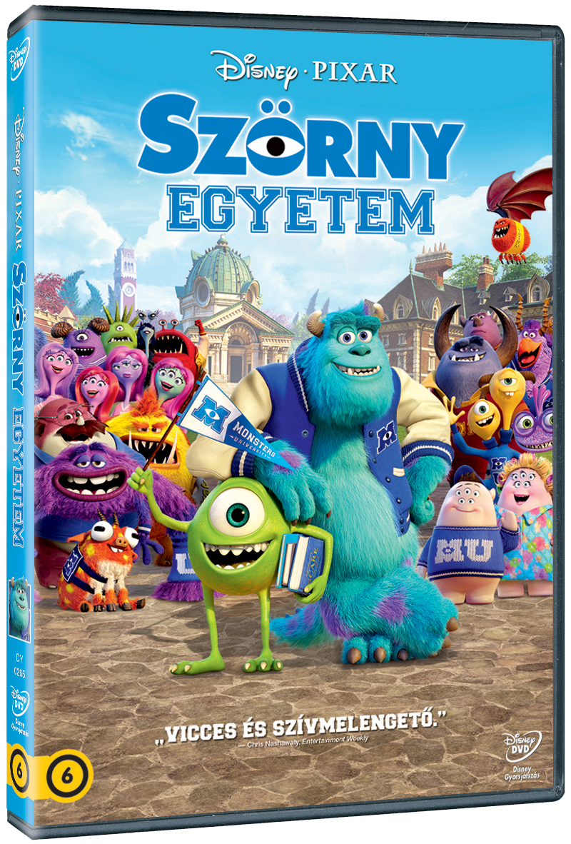 A 'Szörny Egyetem' DVD borítója. Mike és Sully karakterek a háttérben.