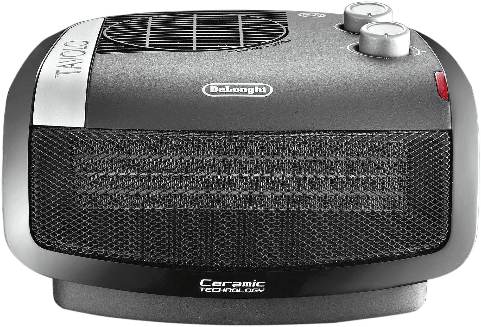 Calefactor Delonghi Htc4030 1800 termoventilador horizontal 1800w 2vel ceramico negro delongui 4030 2 potencias ventilación longhi termostato ajustable 1900