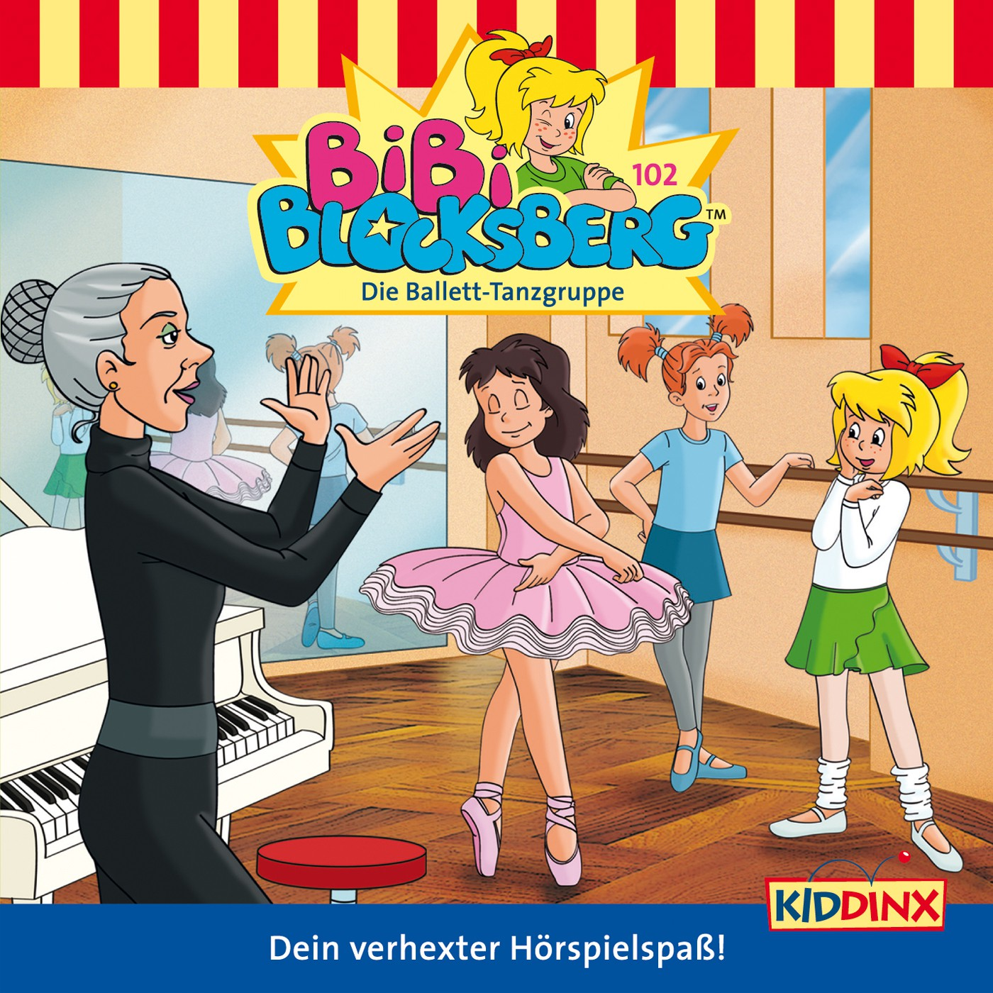 Bibi Blocksberg Albumcover. Bibi, Ballettszene und Charaktere, Titel: Die Ballett-Tanzgruppe.