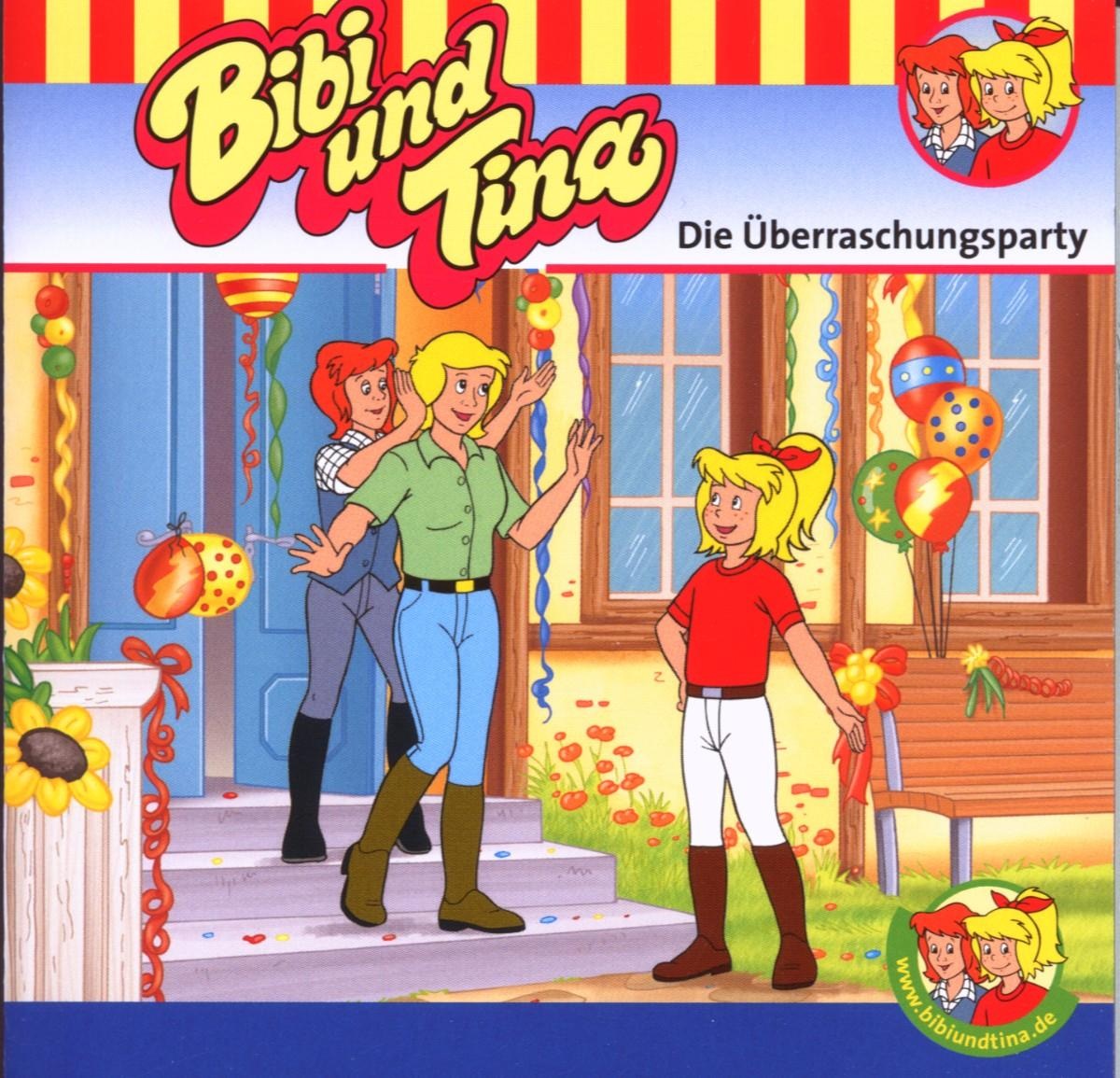 Albumcover. Cartoon von drei Mädchen auf einer Veranda mit Luftballons. Titeltext oben.