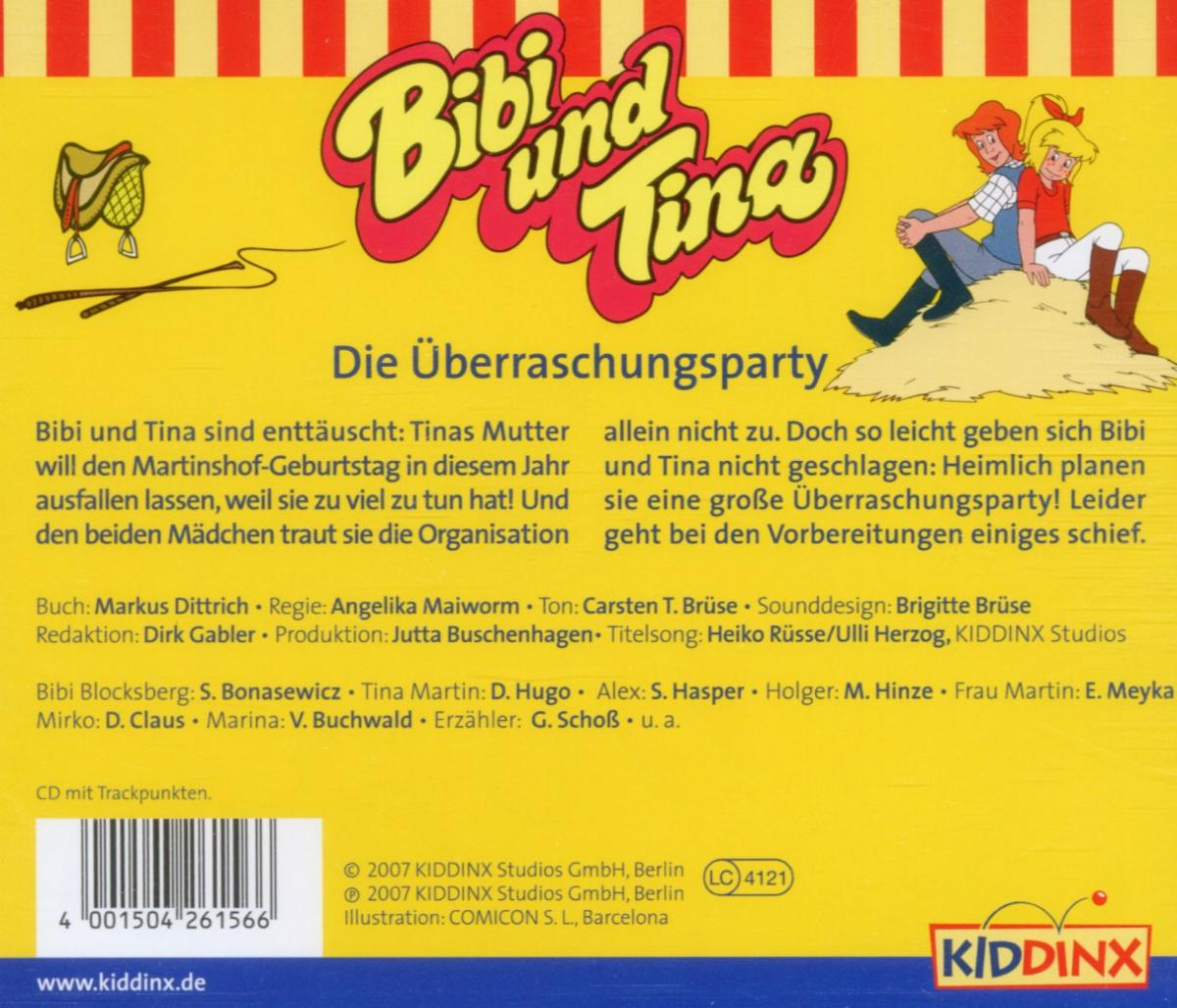 Cover von Bibi und Tina. Enthält Zeichentrickmädchen auf Pferden. Der Text enthält den Titel und anderen Text.