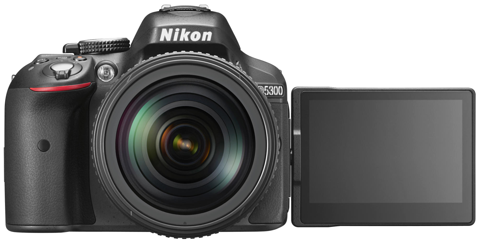NIKON D5300 Kit Spiegelreflexkamera, 24,2 Megapixel, 18-105 mm Objektiv (AF-S, DX, ED, VR), WLAN, Schwarz