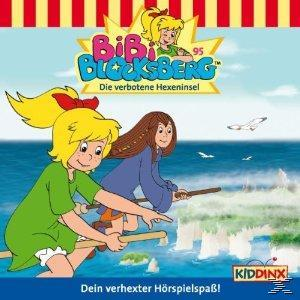 Bibi Blocksberg auf Besen über einer Küste fliegend.