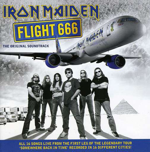 Album borító. Repülőgép a zenekar tagjai felett. A zenekar a földön áll. Flight 666 szöveg.