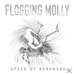 Albumcover. Eine Zeichnung einer Figur in einem Wirbelwind aus Linien. Titel: 'Speed of Darkness'.