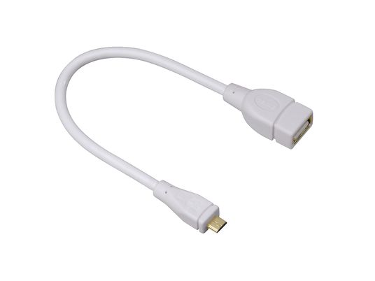 HAMA Câble d´adaptation USB 2 OTG, blanc - Câble de données, 0.15 m, Blanc