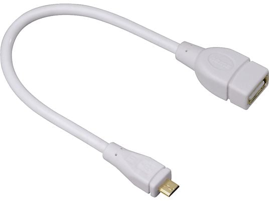 HAMA Câble d´adaptation USB 2 OTG, blanc - Câble de données, 0.15 m, Blanc