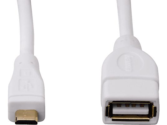 HAMA Cavetto Adattatore USB 2 OTG, bianco - , 0.15 m, Bianco
