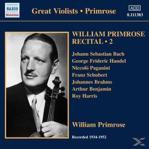 Albumcover mit William Primrose mit Violine und dem Titel 'William Primrose Recital'.