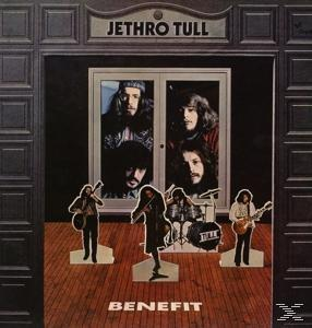 Jethro Tull Albumcover. Bandmitglieder-Ausschnitte vor einer Tür.