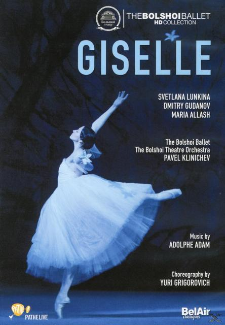 Ballett-DVD-Cover. Eine Ballerina in weißem Tutu tanzt. Titel: 'Giselle'.