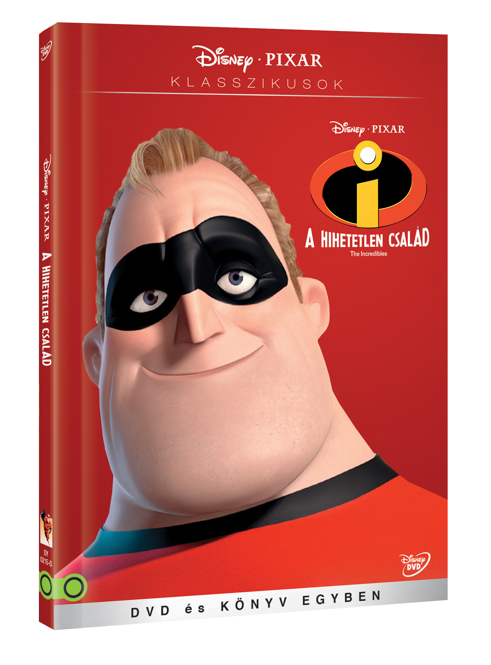 Egy DVD-tok egy rajzfilm képpel egy piros-fekete ruhás férfiról.