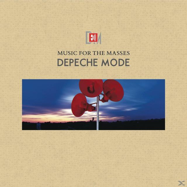Albumcover mit roten Lautsprechern und Text Depeche Mode, Music for the Masses.