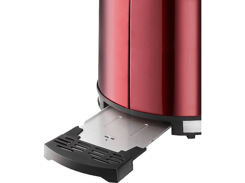 GRUNDIG TA 6330 Toaster Metallic/Rot/Edelstahl (850 Watt, Schlitze: 2)
