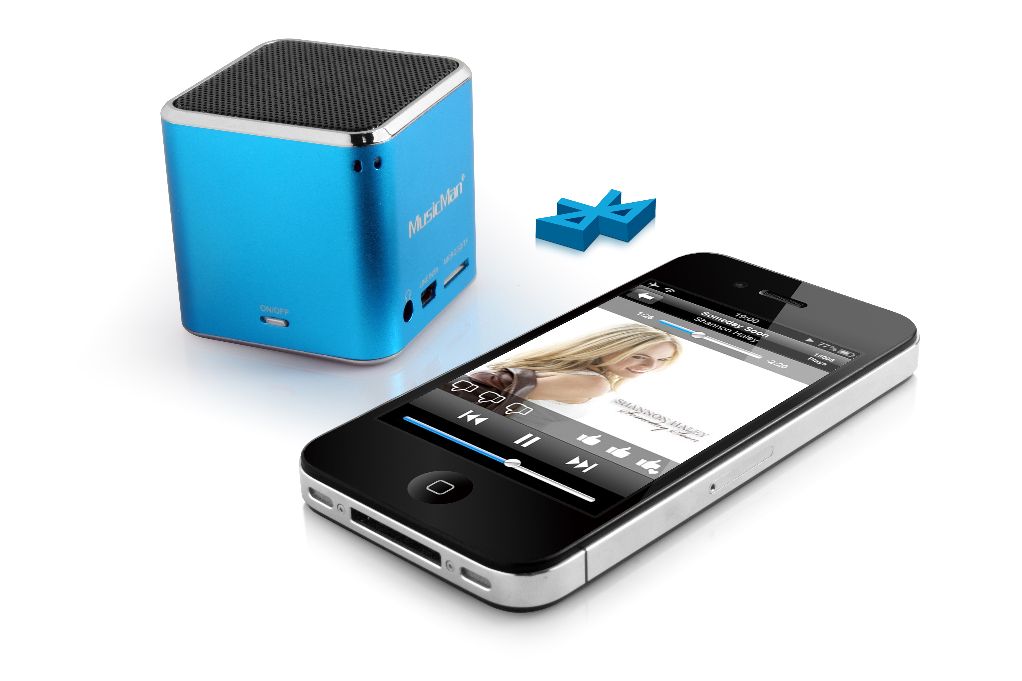 TECHNAXX MusicMan Mini BT-X2 Bluetooth Lautsprecher, Blau