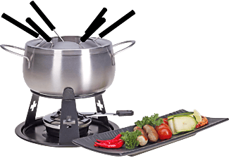 NOUVEL Set fondue bourguignonne - Fondue et fondue chinoise (Noir/Acier inoxydable)