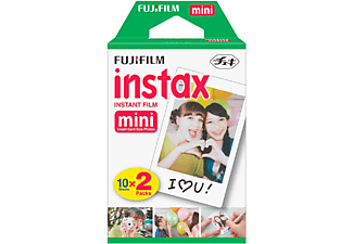 Película fotográfica - Fujifilm Instax Mini Brillo, 2 x 10 hojas, Blanco