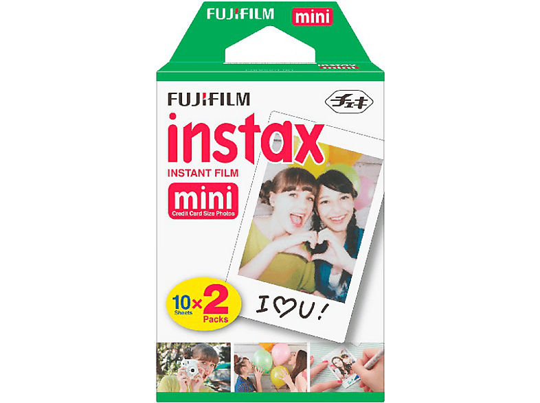 Película fotográfica  Fujifilm Instax Mini Brillo, 2 x 10 hojas, Blanco