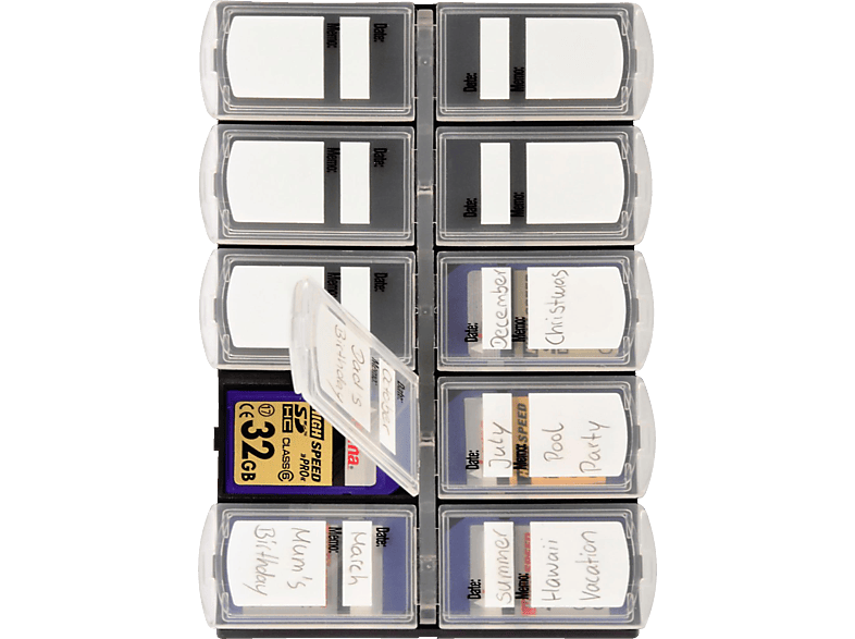 HAMA Speicherkarten-Box - Kunststoff (Schwarz, transparent)