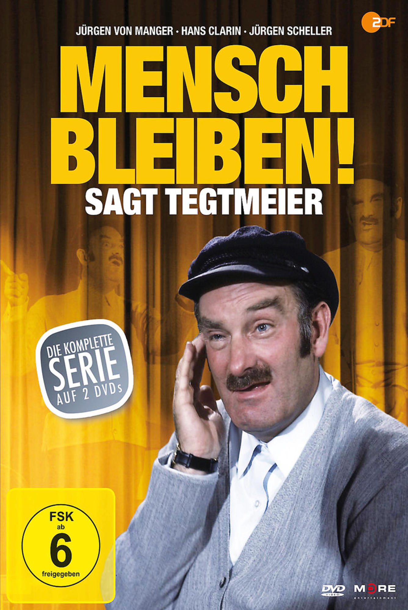 DVD-Cover mit einem Mann, Text 'Mensch Bleiben! Sagt Tegtmeier' und Filmtitel.