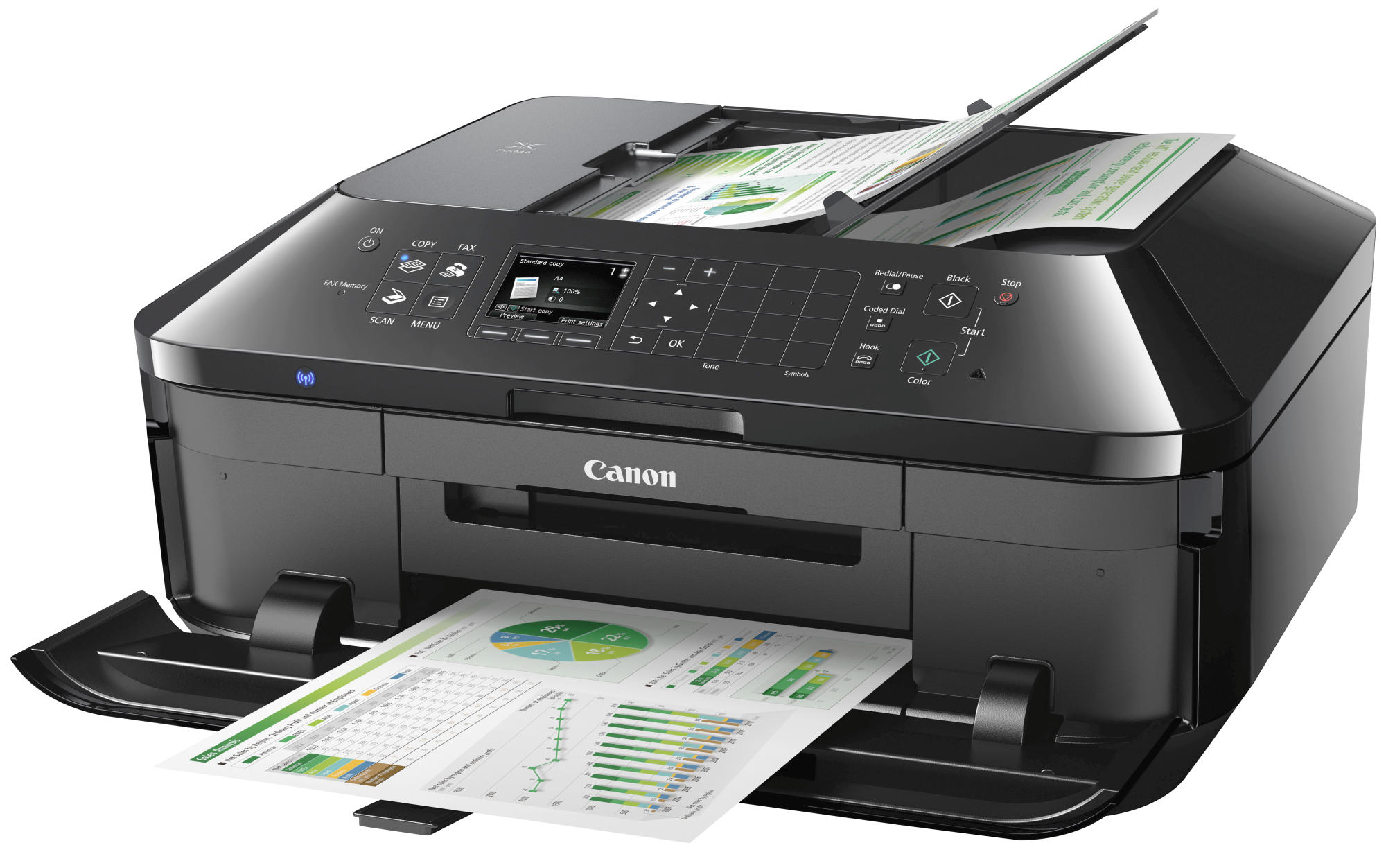 CANON Pixma MX725 Tintenstrahl 4-in-1 Tinten-Multifunktionsdrucker WLAN Netzwerkfähig