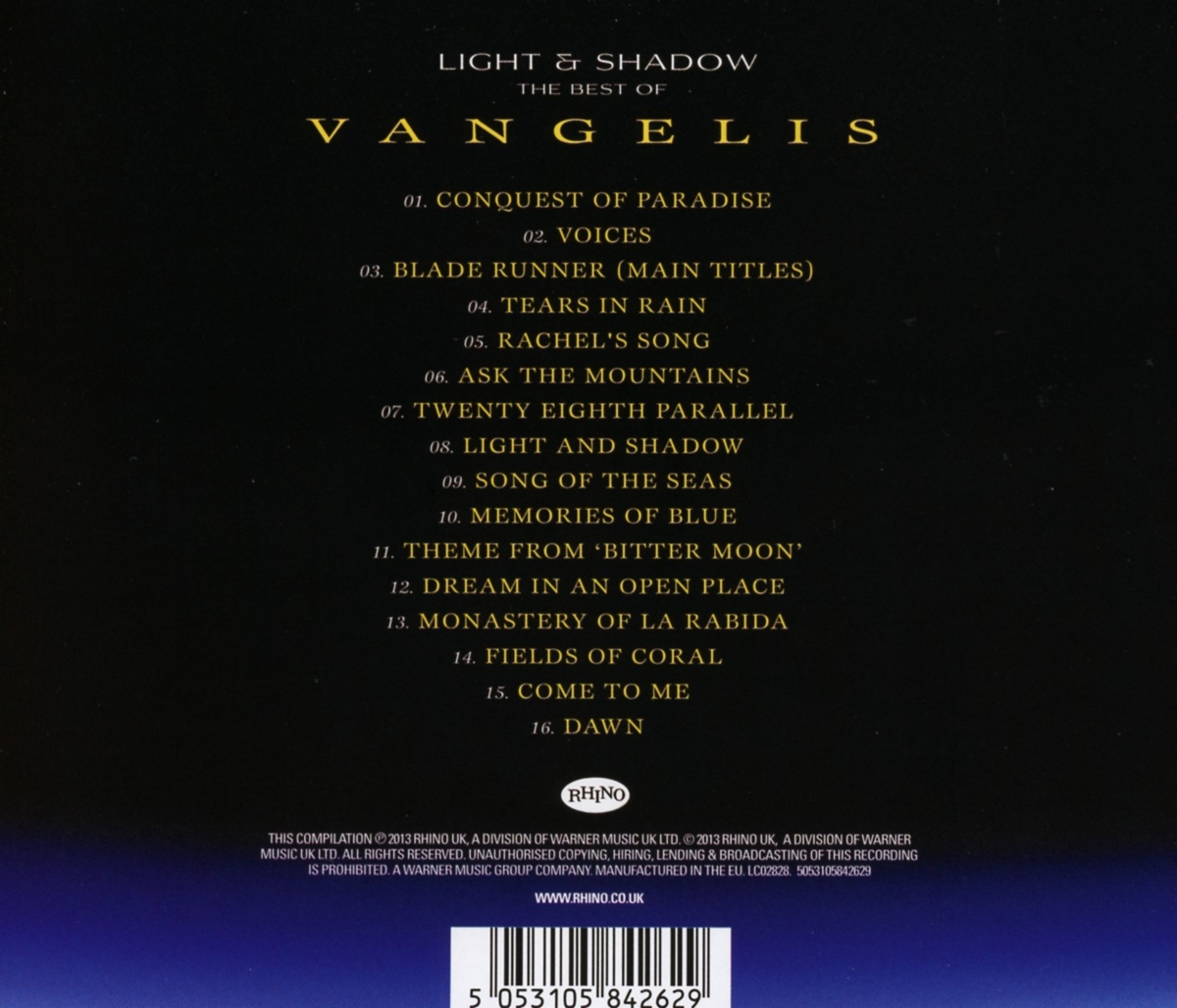 Vangelis - Light And The - Of Shadow: (CD) Vangelis Best