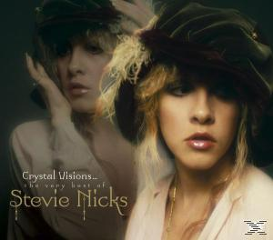 Albumcover: Frau mit Hut, Text 'Crystal Visions... the very best of Stevie Nicks' und eine Doppelbelichtung.