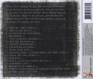 Albumcover. Schwarzer Hintergrund mit weißem Text, der Songtitel auflistet. Grauer Rand.