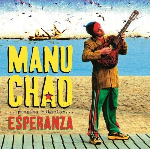 Albumcover: Ein Mann mit Gitarre steht auf einem Holzsteg, das Wort 'Esperanza' ist sichtbar.