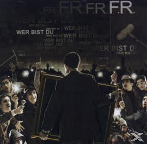 Albumcover. Eine Person hält ein Bild in einer Menschenmenge. Titel: Wer Bist Du.