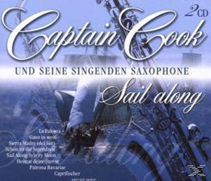 CD-Cover mit Captain Cook Text, Segelboot- und Meeresbildern.