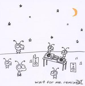 Cartoon-Bild von Aliens bei einem DJ-Set mit Sternen, Mond und Noten.