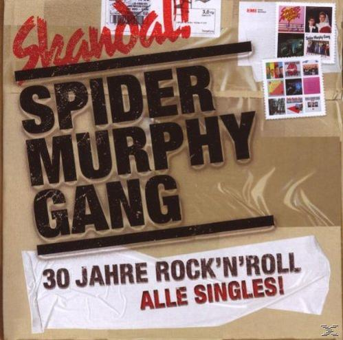 Albumcover für 'Spider Murphy Gang'. Brauner Hintergrund mit großem Text und Briefmarkenbildern.