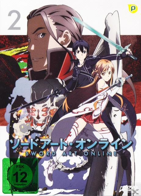 Anime-Cover. Charaktere mit Schwertern. Das Gesicht eines Mannes im Hintergrund.