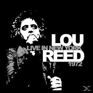 Schwarz-weißes Lou Reed-Albumcover mit seinem Bild und Text.