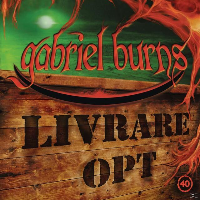 Albumcover mit Holzmaserung und den Worten 'gabriel burns LIVRARE OPT' in stilisierter Schrift.