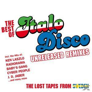 Albumcover mit Text "Italo Disco Unreleased Remixes" und anderem Text.