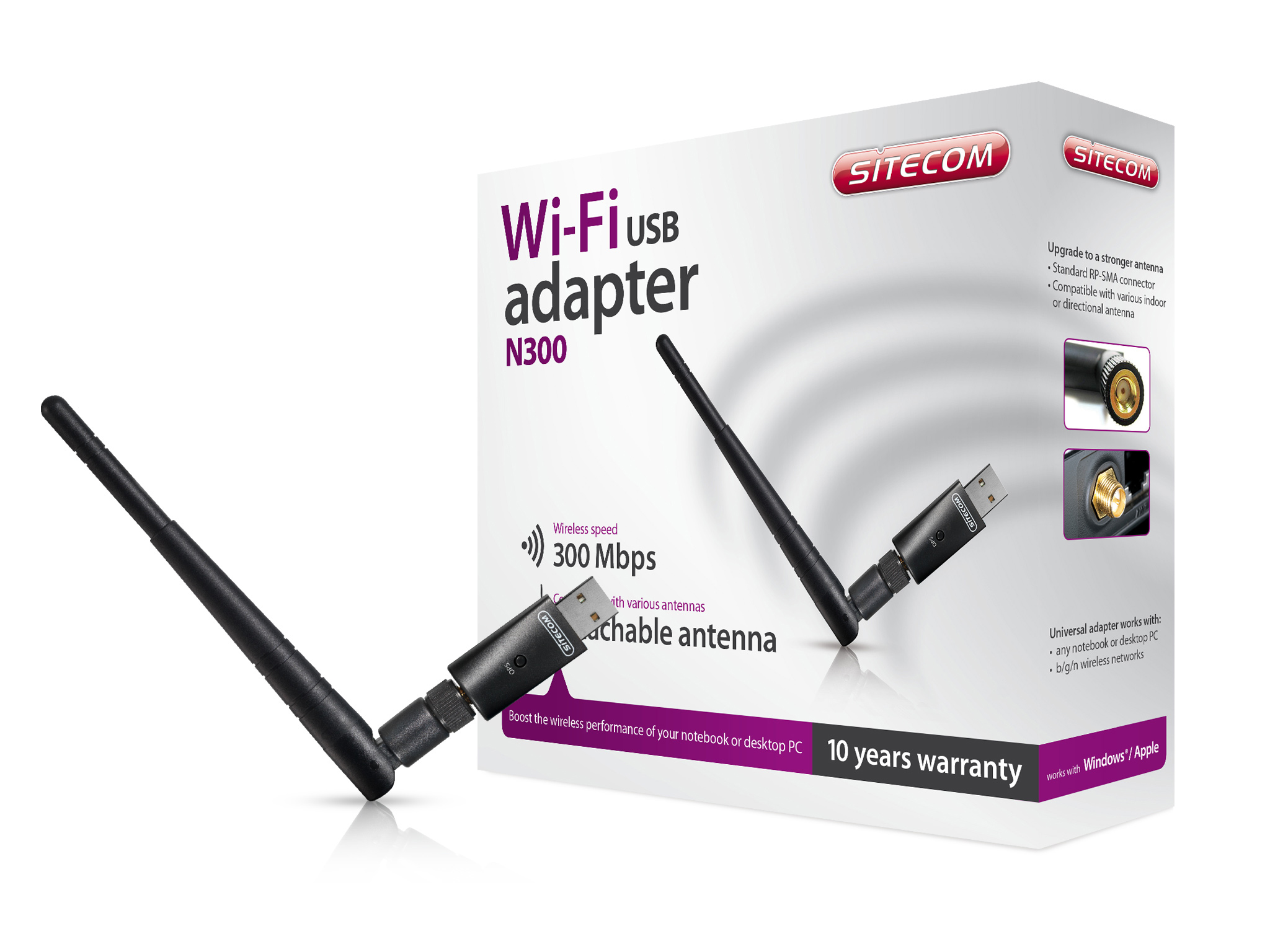 SITECOM WLA-2103 WLAN-USB-Adapter 300 Mbit/s