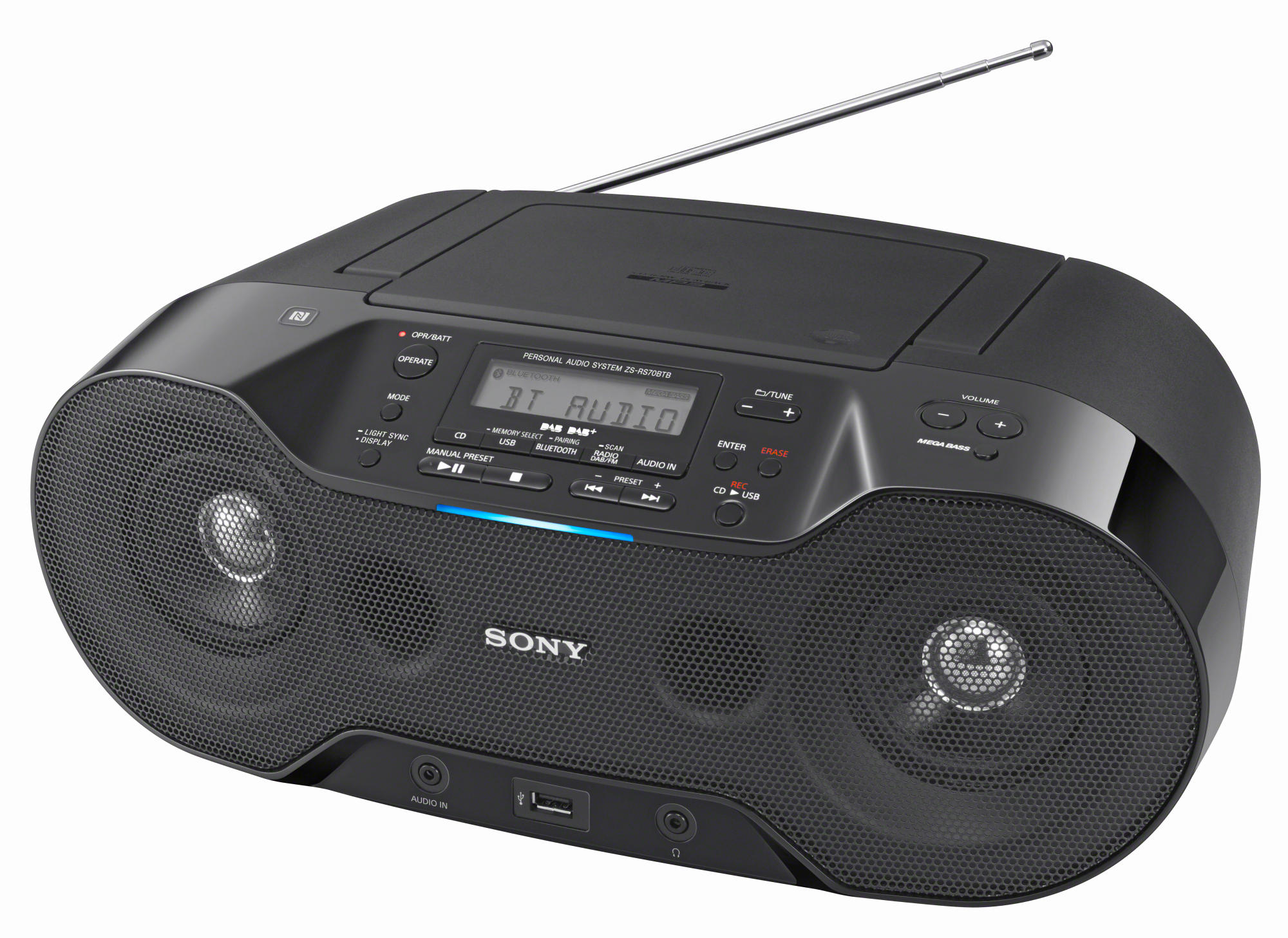 SONY ZS-RS70BTB hordozható CD-s rádió bluetooth funkcióval