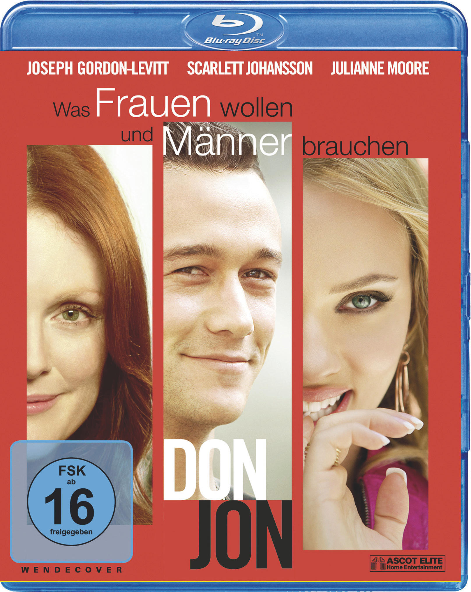 DVD-Cover mit drei Gesichtern: einer Frau, einem Mann und einer Frau. Text: Don Jon.
