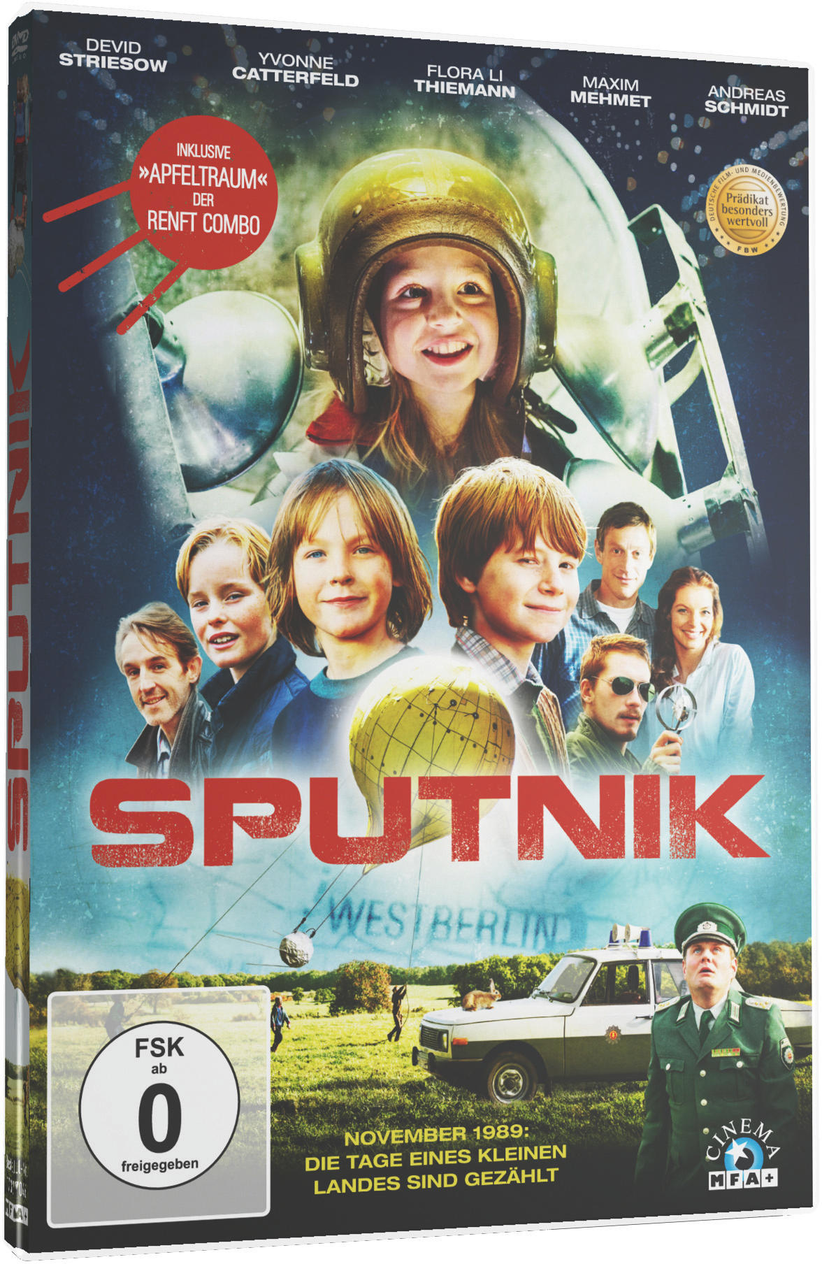 Sputnik DVD-Cover mit einer Gruppe von Kindern und einem Auto.