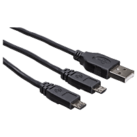 BIGBEN USB Y- Ladekabel, Schwarz