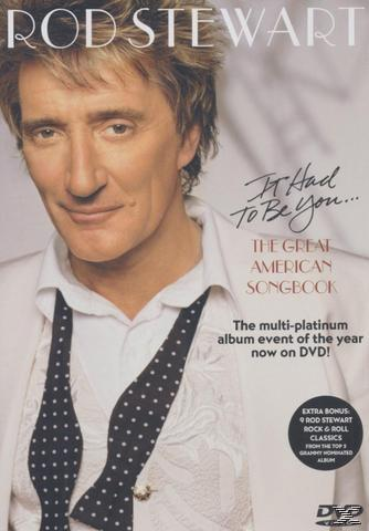 Rod Stewart DVD-Cover: Rod Stewart lächelt, in einem Anzug. Text auf dem Cover.