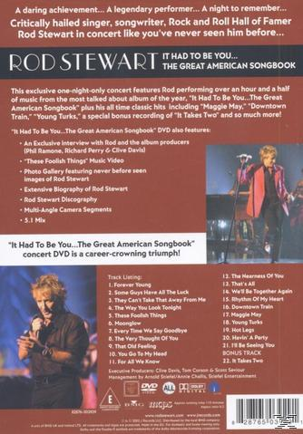 DVD-Cover von Rod Stewart mit Text. Bild von Rod Stewart auf dem Cover und auch auf der Rückseite.
