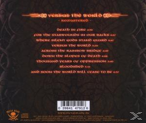 CD-Rückseite, Trackliste, Text in Orange, metallischer Hintergrund, Metal-Musik.