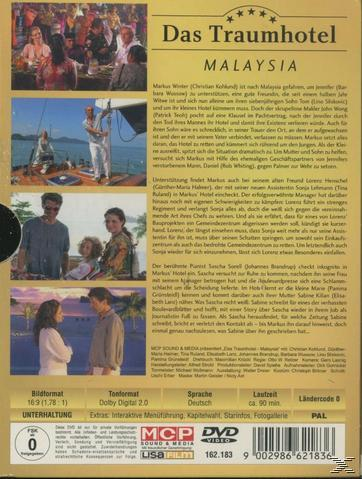 Rückseite eines DVD-Covers über ein Hotel in Malaysia. Viele Fotos sind auf der Rückseite mit Text.