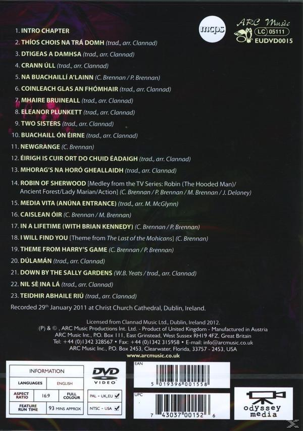 DVD-Hülle mit Titelliste. Grüner Hintergrund und eine Liste von Liedern.