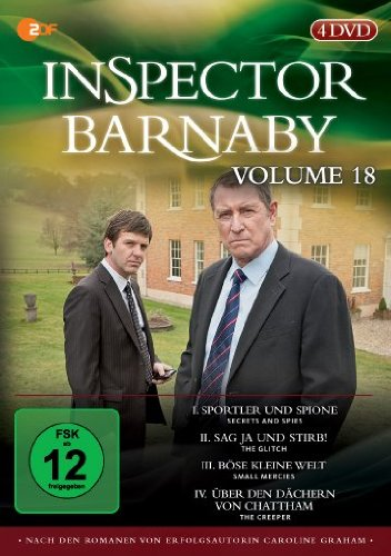 DVD-Cover mit zwei Männern in Anzügen vor einem Haus. Der Titel lautet 'Inspector Barnaby'.