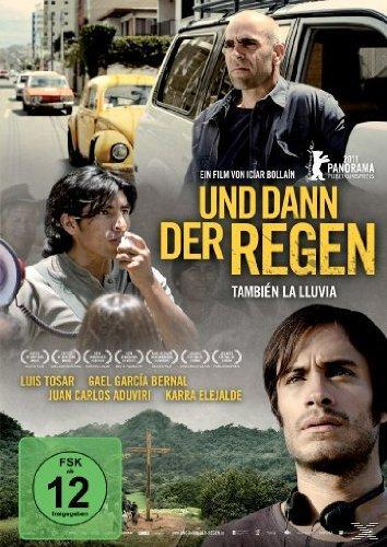Filmplakat mit Menschen vor einem Berg. Text auf Spanisch und Deutsch.