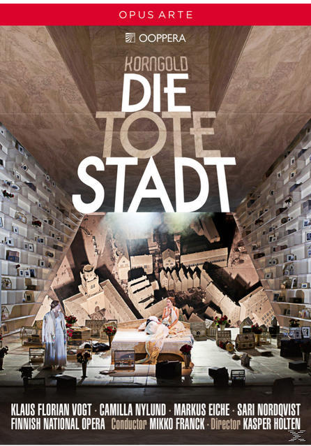 DVD-Hülle einer Oper. Das Cover hat Text und Bilder der Szene der Oper.